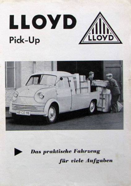 Lloyd LT Pick-up Modelprogram 1954 Carbrochure (10009)